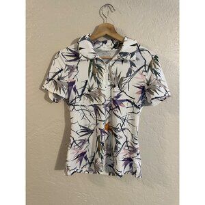 Jack Smith White Birds of Paradise Buttery Soft Short Sleeved Golf Polo Shirt